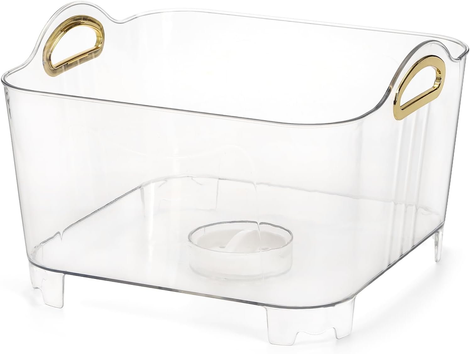 Wash Basin with Handle and Draining Plug, Fruit Vegetable Washing Soaking Basket, Large Plastic Dish Tub Dishpan Basin for Washing Dishes, Kitchen Sink, Vegetable Washing, RV